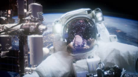 Astronaut-Beim-Weltraumspaziergang.-Elemente-Dieses-Von-Der-NASA-Bereitgestellten-Bildes